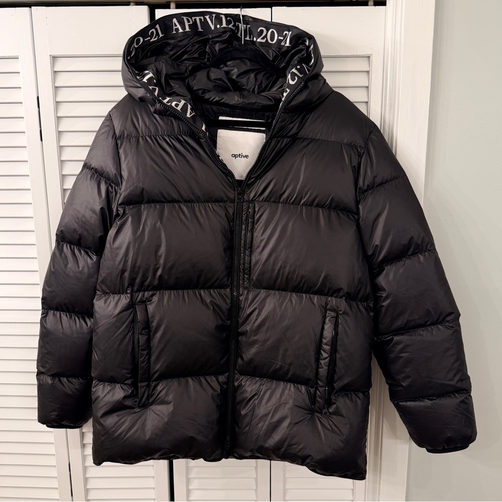 Men's Black Puffer Jacket with Hood